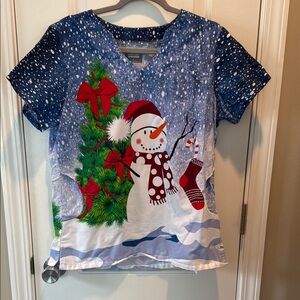 Christmas Scrub Top